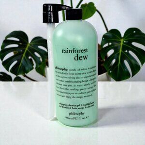 Philosophy Rainforest Dew 32oz Shampoo Shower Gel Bubble Bath With Pump